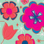 Retro Flowers, artwork by Jami Darwin for licensing
