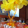 2012 Opening Gala, Ann & Robert H. Lurie Children's Hospital of Chicago. Table centerpiece of whimsical mesh and paper flowers designed by Jami Darwin