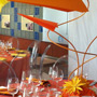 2012 Opening Gala, Ann & Robert H. Lurie Children's Hospital of Chicago. Table centerpiece of large scale paper airplanes and hand cut paper flowers designed by Jami Darwin